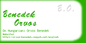 benedek orvos business card